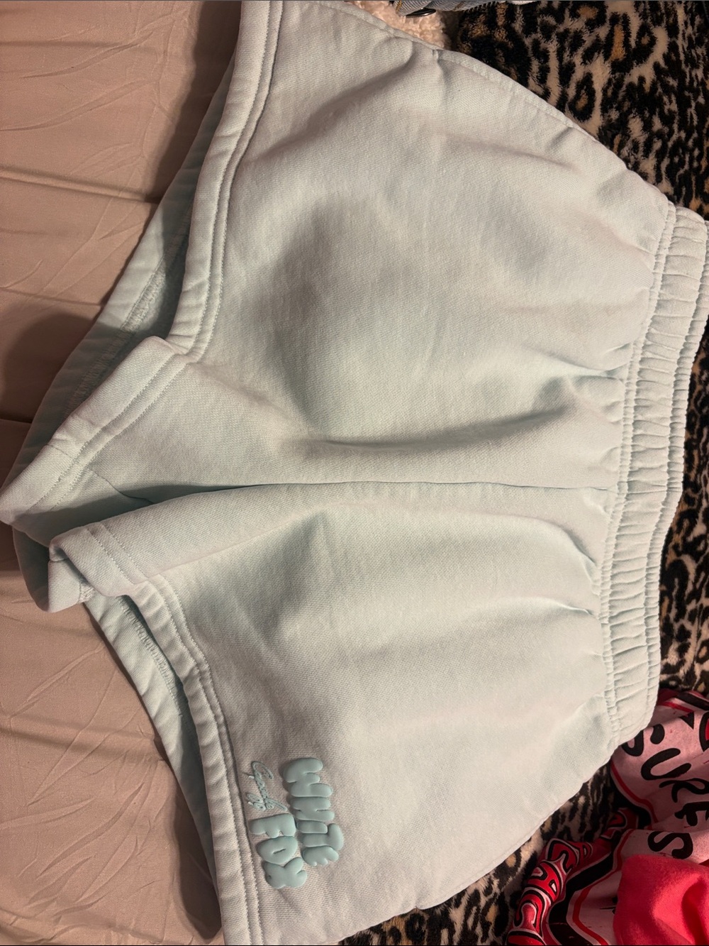 White Fox light teal shorts